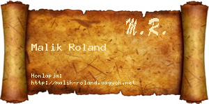 Malik Roland névjegykártya