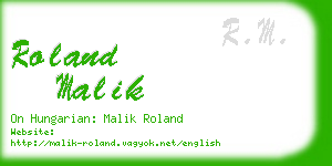 roland malik business card